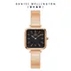 Daniel Wellington 手錶 Quadro Studio 22x22mm 復古鋼琴錶鍊方型腕錶-兩色任選(DW00100518 DW00100522)/ 玫瑰金