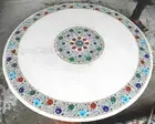48 Inches Marble Living Room Table for Hotel Marquetry Art Dining Table Top