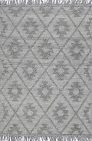 Marco Geometric Grey & Multi Wool Rug
