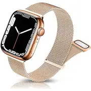 Milanese Loop Compatible with Apple Watch band 38mm 40mm 41mm 42mm 44mm 45mm 49mm Women Magnetic Clasp Adjustable Stainless Steel Strap Replacement Wristband f