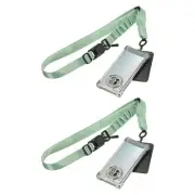 2Pcs Adjustable Universal Cell Phone Lanyard with Patch Magnetic Buckle, Green