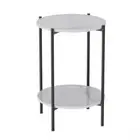 LUVODI 2-Tier round Coffee End Tables Sofa Side Table Plant Stand with Storage S
