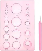 uxcell Quilling Tools 7.7x5.1 Inch, Half Ball Domes 3-Row Crimper Tools with Quilling Pen for 3D Flower Pots Crafts, Pink