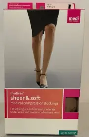 43404 Women's Medi Pantyhose Closed Toe Natural IV 20-30mmhg New Compression