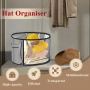 Hat Box Large Capacity Hat Storage Box with Clear Window Round Cowboy Hat beYYw