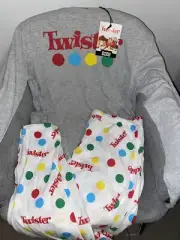 TWISTER Adult Unisex Medium (M) Winter Long Pants Pjs Pyjamas Hasbro Board Games