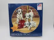 VTG Great American Puzzle Factory Firehouse Frolic Dalmations 500+ Round Jigsaw