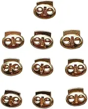 [Geardeangloow] 10pcs Alloy Dual Hole Cord Lock for Clothing Backpack Rope Shoelaces Gold
