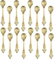 Yarlung 16 Pack Mini Coffee Spoons, 4.5 Inch Demitasse Vintage Spoon for Espresso, Tea, Dessert, Condiments, Gold