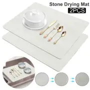 2x Sink Diatomaceous Draining Board Mat Drainer Washing Up Pots Drying Tray AU∩