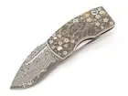 G. Sakai Seki Japan Ukimon Sakura Damascus Money Clip Folding Pocket Knife