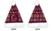 Brisbane Broncos NRL Xmas Christmas Santa Hat Ugly Sweater Design