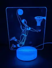 Basketball Player 3D illusion 7 Color LED Light Night Change Desk Lamp