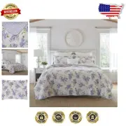 Springtime-Inspired Quilted King Set - Lightweight and Reversible with Shams