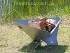 Firepit with BBQ grill plate and poker - portable flat pack design