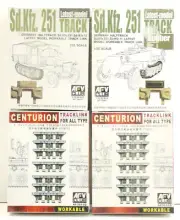 4pc AFV Club 1/35 Model Kits WWII Tracklink Track Rubbers Sd.Kfz.251 + Centurion