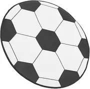 GRIRIW Soccer Rug for Non Slip Circle Mat for Playroom Bedroom Nursery Washable Football Themed Carpet for Classroom Decor