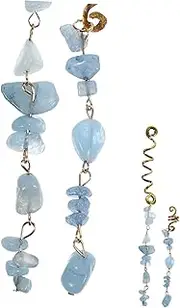 [Ipetboom] 2pcs Stone Dreadlock Beads Hair Spiral Unique Braid Jewelry for Braids Lightweight Comfortable Hair Accessories with Jade Pendant for Daily Wear Special Occasions