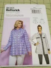 Butterick Pattern B6465 Blouse Front Pockets Buttons Sizes XS S M L XL UNCUT