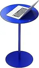 Round Metal Patio Dining Table, Modern End Table Sofa Side Table for Living Room, Home, Office, Bedroom, Leisure Table for 2 to 4 Person, Counter Bar Height Table(40x62cm)