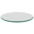 Fab Glass and Mirror Glass Table Top 1/2"Tempered Ogee Edge Polished Round Clear