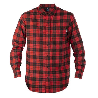 HK Army Collide Button Up Flannel - Long Sleeve Shirt - Red - X-Large