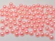 1000 Pink Flatback Half Pearl Bead 6mm Flat Back Cabachons Scrapbook Craft