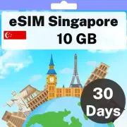 eSIM Singapore - 10 GB - 30 Days - Travel eSIM | QR code activation
