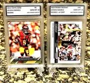 2 JAYDEN DANIELS 2024 Topps Now #6 & Panini #40 Graded GEM-MT 10 Rookie Lot. Coa