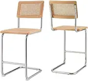 Set of 2 Matt Blatt Marcel Breuer Cesca Counter Stools Replica (Natural/Rattan) - MBCESC2CSNC