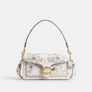 Coach X Peanuts Tabby Shoulder Bag 26 With Newspaper Print