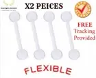 Clear Tongue Body Piercing Transparent 14G Retainer Bar Flexible 16mm Barbell