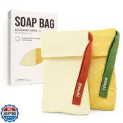 ZOMCHI Bar Soap Saver Bag with Different Roughness, Exfoliating Soap Bag, Soa