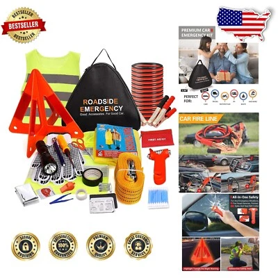 Ultimate Emergency Car Kit: Compact Roadside Assistance with First Aid & Tools
