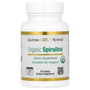 California Gold Nutrition, Organic Spirulina with Phycocyanin, and Chlorophyll, 60 Tablets (500 mg per Tablet)