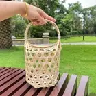 Bamboo Woven Gift Packaging Box Retro Storage Box Hand-held Basket Egg
