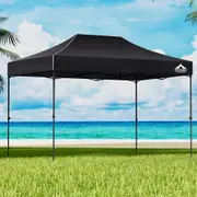 3m x 4.5m Gazebo InstaHut Pop Up Marquee Folding Tent Wedding Outdoor Camping Canopy Gazebos Shade Black