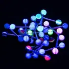 Pack of 20 Tongue Nipple Piercing 14G Barbells UV Glow - No Duplicates