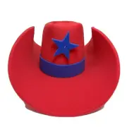 JUMBO FOAM BIG LARGE COWBOY WESTERN OVERSIZED COSTUME HAT RED BLUE 30"