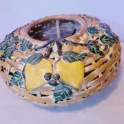 NOS Vintage Wicker Basket W/ Olive Branch STURDY Plant Basket Numbered CBK LTD