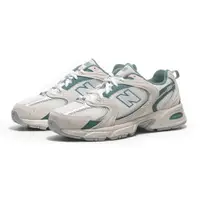 在飛比找PChome24h購物優惠-NEW BALANCE 慢跑鞋 NB 530 米白綠 麂皮 