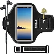 Galaxy Note 10+/ 9/8 Armband, Sweatproof Running Exercise Gym Cellphone Sportband Bag with Fingerprint Touch/Key Holder and Card Slot for Samsung Galaxy Note 10+/Note 9/Note 8 (Black)