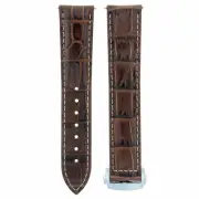 22MM LEATHER WATCH STRAP BAND CLASP FOR 45.5MM OMEGA SEAMASTER PLANET L/BROWN WS