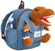 Toddler Backpack With Small Plush Brown T Rex Dinosaur Toy Naturally KIDS 3-5yo