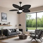 52" Tropical Outdoor Indoor Ceiling Fan w/ LED Lights Remote Control Reversible