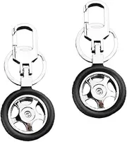 [VALICLUD] 2pcs Mini Rotatable Tire Shaped Keychain Holder Stylish Key Ring Decor for Bags and Car Keys Unique present Ornament for