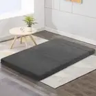 Portable Foldable Foam Mattress Bedding Folding Lounge Sofa Double Velvet Grey