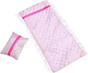 Toddmomy Set of Mini Dollhouse Bedding Soft Pillow Bed Sheet in Cotton for Dollhouse Accessories
