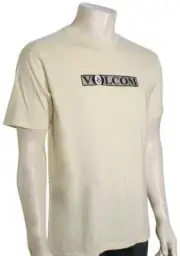 VOLCOM Men's S/S T-Shirt BLATTER - Off White - Large - NWT - LAST ONE LEFT