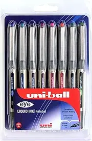 Uni-Ball Eye Fine Rollerball Pens, 8 Pack Assorted